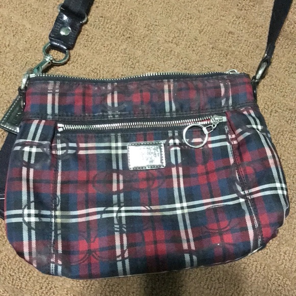 Plaid school girl coach purse - Picture 2 of 2